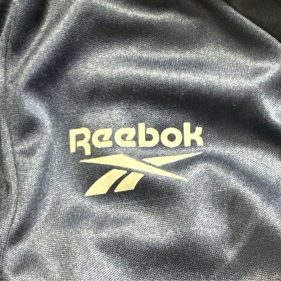 Reebok Mens Blue Long Sleeve 1/4 Zip Performance Top L Soccer Jogging Athleisure - Picture 5 of 9